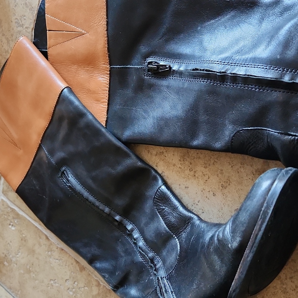 Ralph Lauren black and tan riding boots size 7.5 - Picture 12 of 16